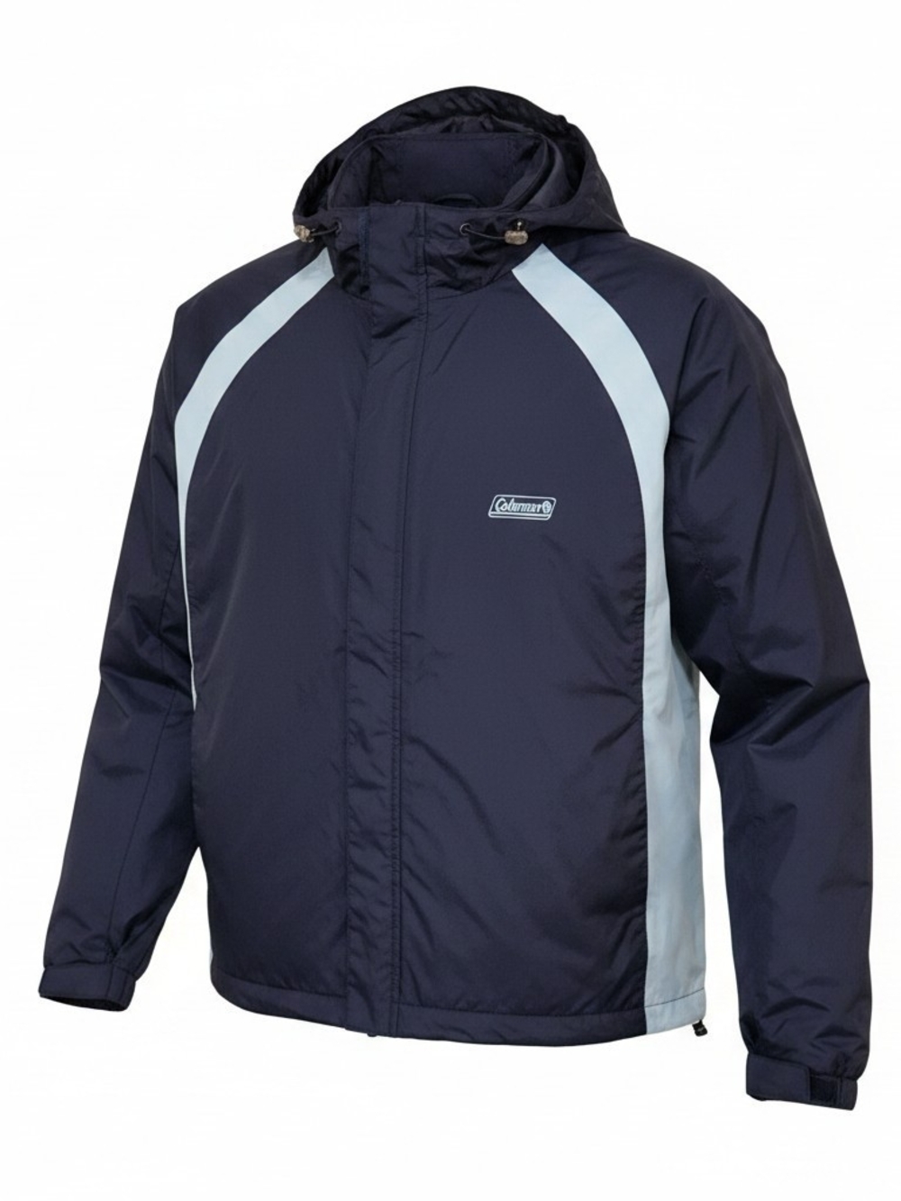 Coleman Navy and Light Blue Hooded Utility Jacket with Contrast Panels